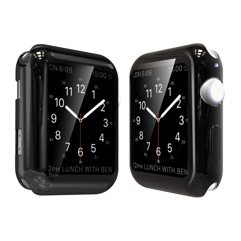 Simpeak حافظة واقية ناعمة من سيمبيك 2PACK متوافقة مع ساعة آبل سيريس 10 9 ألترا 8 7 6 5 4 3 2 1-38مم 42مم 40مم 44مم 41مم 45مم 42مم (سيريس 10) 46مم 49مم (أسود، 38مم) - Image 5